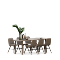 Isometric Table set front 3D render png