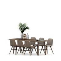 Isometric Table set front 3D render png