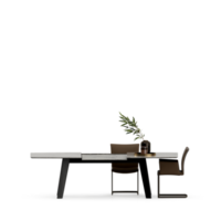 renderização 3d de perspectiva de conjunto de mesa isométrica png