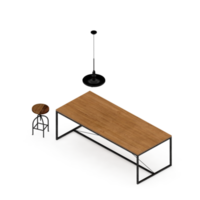 conjunto de mesa isométrica perspectiva 3d render png