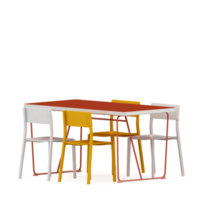 Isometric Table set front 3D render png