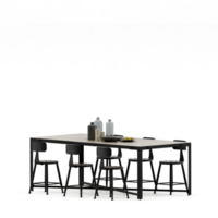 conjunto de mesa isométrica render 3d frontal png