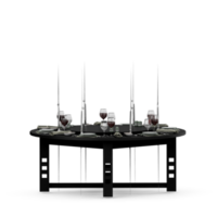 Isometric Table set front 3D render png