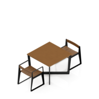 rendu 3d de la perspective de l'ensemble de table isométrique png