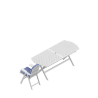 renderização 3d de perspectiva de conjunto de mesa isométrica png