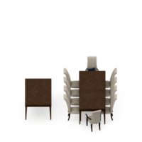 renderização 3d de perspectiva de conjunto de mesa isométrica png