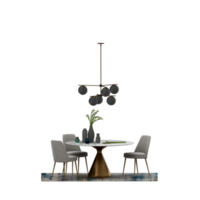 conjunto de mesa isométrica render 3d frontal png