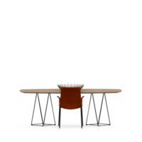 conjunto de mesa isométrica render 3d frontal png