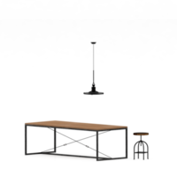 conjunto de mesa isométrica render 3d frontal png