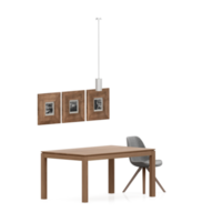 conjunto de mesa isométrica render 3d frontal png