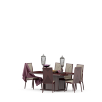 conjunto de mesa isométrica render 3d frontal png