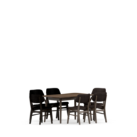 Isometric Table set front 3D render png