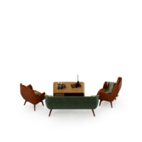 conjunto de mesa isométrica perspectiva 3d render png