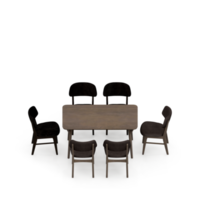 Isometric Table set Perspective 3D render png