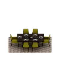 conjunto de mesa isométrica perspectiva 3d render png