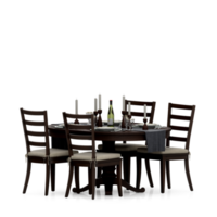 conjunto de mesa isométrica render 3d frontal png