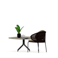 conjunto de mesa isométrica render 3d frontal png