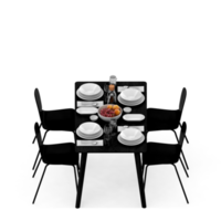 rendu 3d de la perspective de l'ensemble de table isométrique png