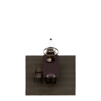 conjunto de mesa isométrica perspectiva 3d render png