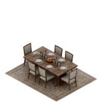 conjunto de mesa isométrica perspectiva 3d render png