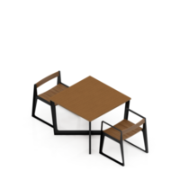 conjunto de mesa isométrica perspectiva 3d render png