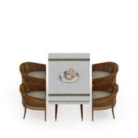 conjunto de mesa isométrica perspectiva 3d render png