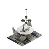 conjunto de mesa isométrica perspectiva 3d render png