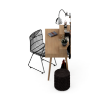 conjunto de mesa isométrica perspectiva 3d render png