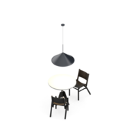 conjunto de mesa isométrica perspectiva 3d render png