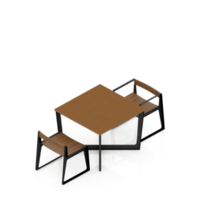 renderização 3d de perspectiva de conjunto de mesa isométrica png