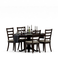 conjunto de mesa isométrica render 3d frontal png