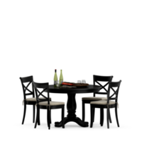 Isometric Table set front 3D render png