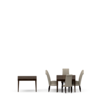 Isometric Table set front 3D render png