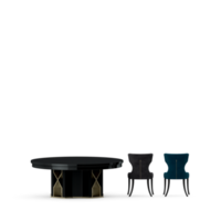 conjunto de mesa isométrica render 3d frontal png