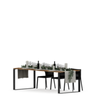 conjunto de mesa isométrica render 3d frontal png