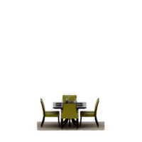 conjunto de mesa isométrica render 3d frontal png