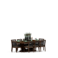 conjunto de mesa isométrica render 3d frontal png