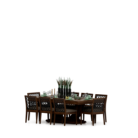 conjunto de mesa isométrica render 3d frontal png