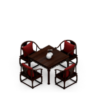 Isometric Table set Perspective 3D render png