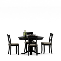 conjunto de mesa isométrica render 3d frontal png