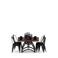 conjunto de mesa isométrica render 3d frontal png