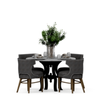 conjunto de mesa isométrica render 3d frontal png