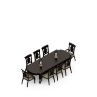 Isometric Table set Perspective 3D render png