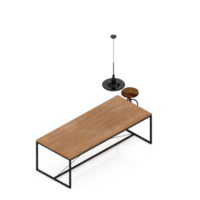 Isometric Table set Perspective 3D render png