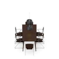 renderização 3d de perspectiva de conjunto de mesa isométrica png