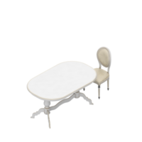 renderização 3d de perspectiva de conjunto de mesa isométrica png