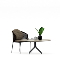 conjunto de mesa isométrica render 3d frontal png