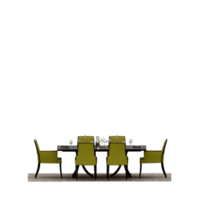 conjunto de mesa isométrica render 3d frontal png