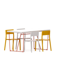 conjunto de mesa isométrica render 3d frontal png