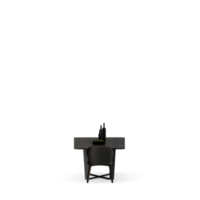 conjunto de mesa isométrica render 3d frontal png